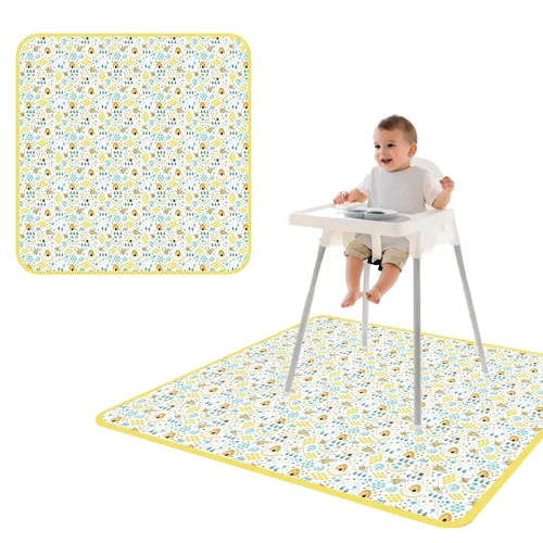 Miniatura 78 de BapronBaby Adventure Awaits - Tapete impermeable para debajo de sillas altas, suelos, mesas, tiempo de juego o artes y manualidades, lavable a