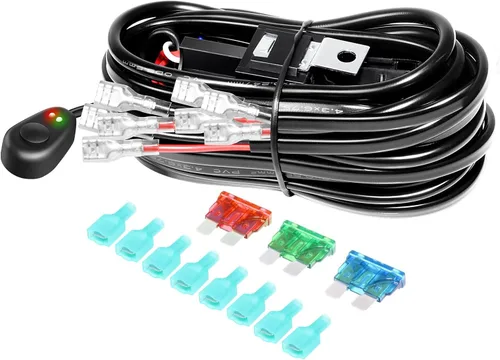 Miniatura 21 de SKYWORLD Kit de arnés de cableado de 1 cable de 10 pies para barra de luz de trabajo LED, interruptor de encendido/apagado de 14 V, kit de arnés