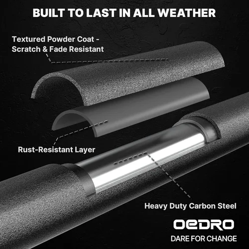 Miniatura 11 de OEDRO - Estribos con diseño de doble escalera fabricados totalmente de acero; escalones laterales atornillables recubiertos de polvo negro
