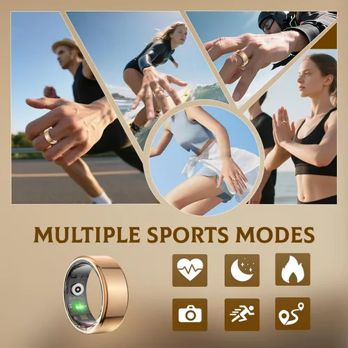 Miniatura 2 de Anillo inteligente para mujeres y hombres, rastreador de fitness y salud con monitor de frecuencia cardíaca, oxígeno en sangre, rastreador de sueño