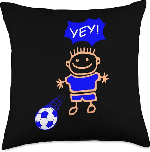 Miniatura 4 de Niño juega fútbol con pelota, Yey! Throw Pillow