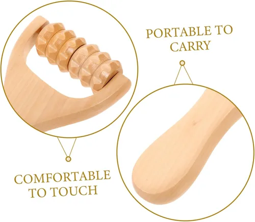 Miniatura 3 de Rodillo de masaje de madera para piernas, parte inferior de la espalda, hombro, cadera, masajeador de mano para cuello y pie