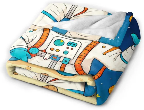 Miniatura 2 de Manta de Astronauta Manta de Astronauta Acogedora y Cálida Hombre del Espacio Manta de Vellón Suave Esponjosa de Felpa Manta Ligera Suave Decoración