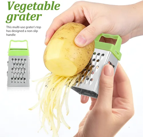 Miniatura 7 de Kichvoe Juego de 6 mini ralladores de queso, de acero inoxidable, 4 en 1, para ajo, jengibre, verduras, mango ergonómico, apto para lavavajillas