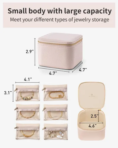 Miniatura 3 de Vlando Regalos para profesores, joyero con 6 bolsas de terciopelo para joyas, almacenamiento de joyas de viaje para mujeres y niñas, organizador