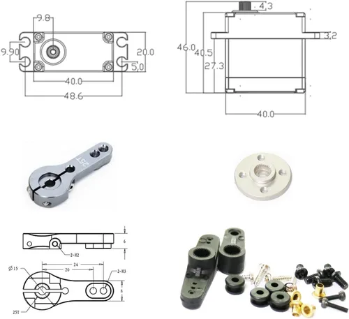 Miniatura 6 de Servo Waterpoof de 77.2 lbs, caja completa de aluminio y servo de engranajes de acero inoxidable, servo de alto par compatible con 1/6,1/8, 1/10