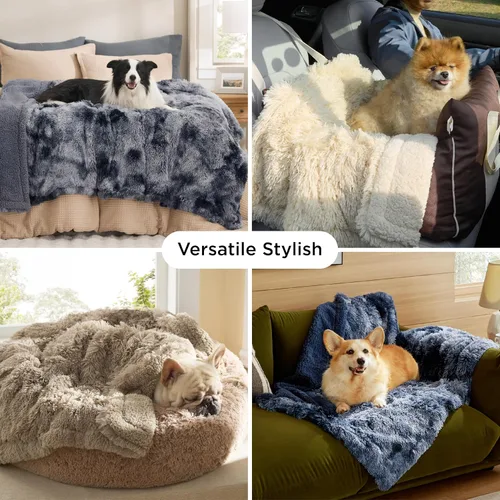 Miniatura 2 de Bedsure Mantas para perros grandes, manta impermeable mullida para perro para protector de sofá y cama, lavable, manta mullida de piel sintética Gris