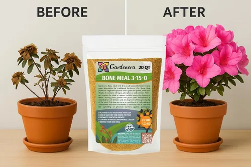 Miniatura 4 de 𝐌𝐄𝐉𝐎𝐑 𝐕𝐄𝐍𝐓𝐀 Abono orgánico de harina de huesos de Gardenera (4-12-0 NPK) Fuente de nitrógeno y fósforo totalmente natural para bulbos, jardines