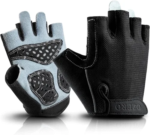 OZERO Guantes de ciclismo sin dedos para hombres y mujeres guantes de bicicleta de montaña para montar entrenamiento motocicleta