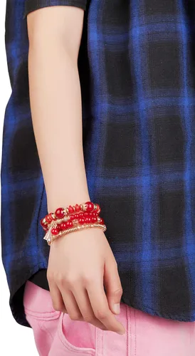 Miniatura 3 de Yovico 6 juegos de pulseras elásticas apilables bohemias, para mujer, con cuentas ajustables, multicolor, para regalo, Sin gemas.