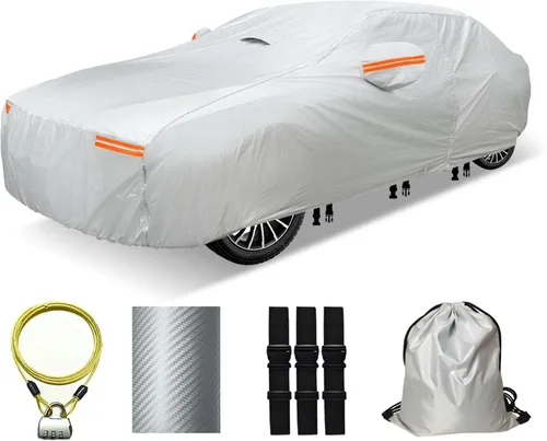 Miniatura 13 de Funda para coche SUV de 30 capas para automóviles, impermeable para todo tipo de clima, protección UV, resistente a la nieve, resistente al viento