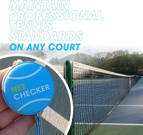 Miniatura 7 de Scoring Right Net Checker - Cinta métrica de altura de red para tenis y llavero Azul