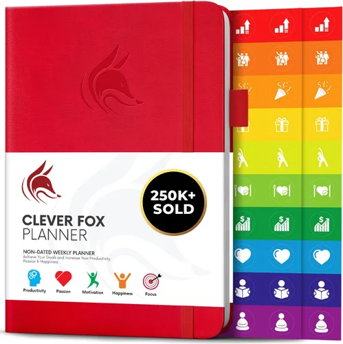 Miniatura 25 de Clever Fox Planificador – Planificador semanal y mensual sin fecha para productividad, gestión del tiempo y objetivos – Diario organizador – A5
