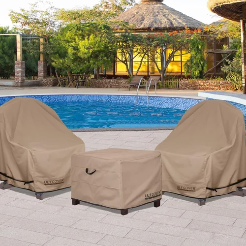 Miniatura 6 de ULTCOVER Cubierta otomana impermeable para patio, rectangular, para exteriores, tamaño 26 pulgadas de largo x 20 pulgadas de ancho x 18 pulgadas