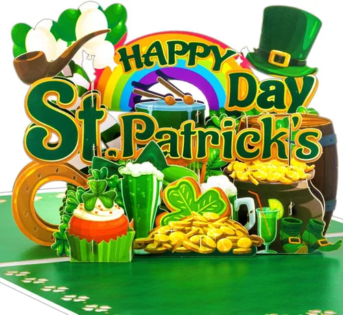 Miniatura 10 de GREETING ART Paquete de 2 tarjetas del día de San Patricio para inspiración, tarjetas de agradecimiento a los empleados, tarjeta de feliz día de San