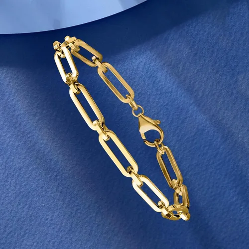 Miniatura 4 de Ross-Simons Italian 14kt Yellow Gold Paper Clip Link Bracelet