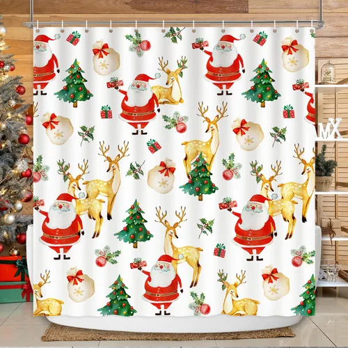 Miniatura 18 de Lokigo - Linda cortina de ducha con conejos, cortinas de ducha divertidas con conejos de Pascua para decoración de baño, cortina de ducha de tela