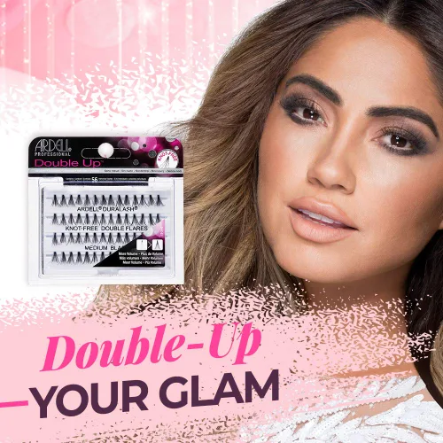 Miniatura 3 de Ardell Pestañas individuales dobles – negro medio, extensiones de pestañas en racimo, extensiones de pestañas sin nudos, extensiones de pestañas