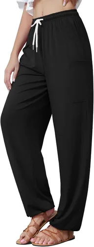 QIANXIZHAN - Pantalones harem para mujer, pantalones palazzo hippie, joggers bohemios con bolsillos, ropa de yoga