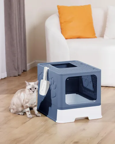 Miniatura 7 de Caja de arena para gatos cerrada, caja grande de arena para gatos grandes, cajas de arena para gatos cubiertas con tapa, caja de arena para gatos