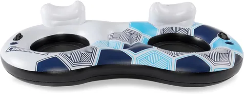 Miniatura 3 de Bestway CoolerZ Rapid Rider - Flotador inflable para 2 personas con soporte para tazas, asas, respaldo y parte inferior de malla, color azul