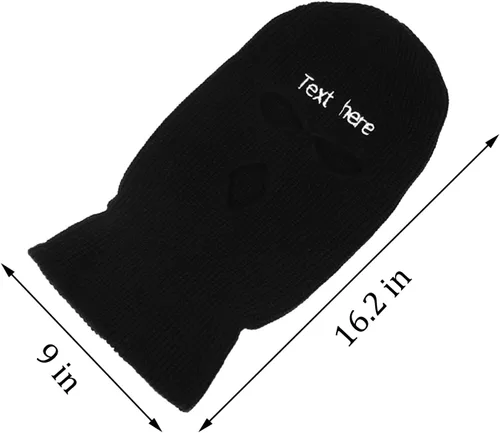 Miniatura 2 de Sinseike Máscara tejida de invierno bordada personalizada,Pasamontañas de punto cálido personalizado