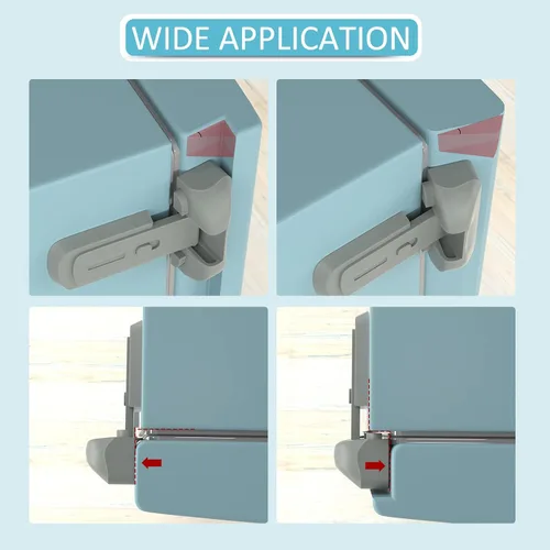 Miniatura 4 de Paquete de 2 cerraduras para nevera a prueba de niños, pestillo de puerta para refrigerador, congelador para mantener cerrado