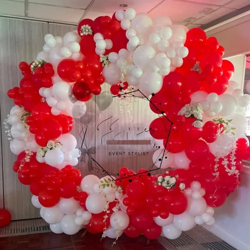 Miniatura 7 de Globos rojos y blancos, 67 globos de confeti rojo de 12 pulgadas y globos blancos para el día de la madre, día de San Valentín, cumpleaños, boda