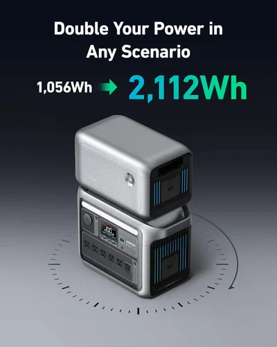 Miniatura 7 de Anker SOLIX C1000 Estación de energía portátil con panel solar bifacial de 100 W, generador solar de 1,800 W, batería LFP de 1056 Wh (LiFePO4), 6