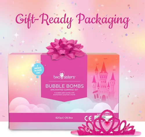 Miniatura 8 de Bombas de baño de princesa para niñas con juguetes sorpresa en el interior (paquete de 6) - Bomba de baño grande de burbujas efervescentes