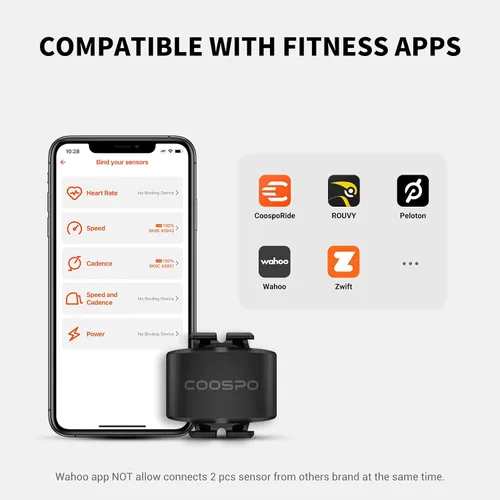 Miniatura 2 de COOSPO Speed/Cadence Sensor BK9 for Indoor/Outdoor Cycling, Bluetooth 5.0 ANT+ Wireless Cycling RPM Cadence Speed Sensor Cadencia BK9C