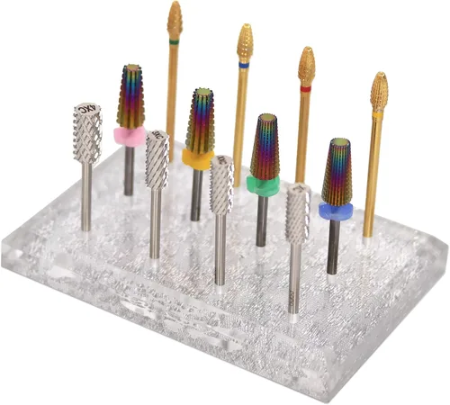 PANA - Soporte para brocas de uñas, organizador de exhibición, a prueba de polvo, caja de almacenamiento, herramientas para uso doméstico o sala de