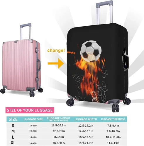 Miniatura 6 de Funda para equipaje de viaje, protector de maleta, colorido arco iris, lavable, funda elástica para maleta con ruedas, Redes de ruptura de fútbol