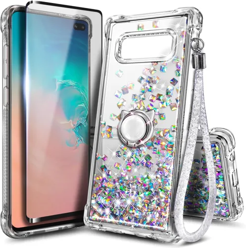 Miniatura 24 de NGB Diseñada para funda Samsung Galaxy Note 10+ (Plus), Rosa/Aguamarina Funda con Purpurina Líquida Brillante Linda para Mujeres Niñas Niños