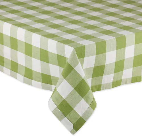 Miniatura 2 de DII Buffalo Check Collection, mantel clásico de granja, 52 x 52 pulgadas, color verde antiguo