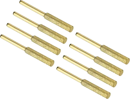 Miniatura 10 de PATIKIL Afilador de motosierra de diamante de 3/16 pulgadas, paquete de 4 unidades de afilar piedra de afilar herramienta de lijado de pulido, dorado