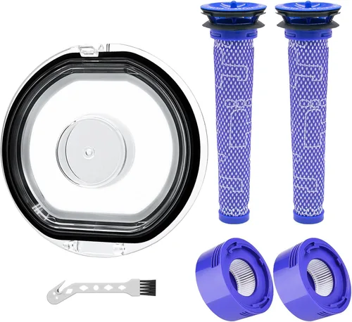 ilovelife Tapa de contenedor de polvo, 2 postes y 2 prefiltros de repuesto para Dyson V7 V8 Animal Absolute Motorhead aspiradora inalámbrica de