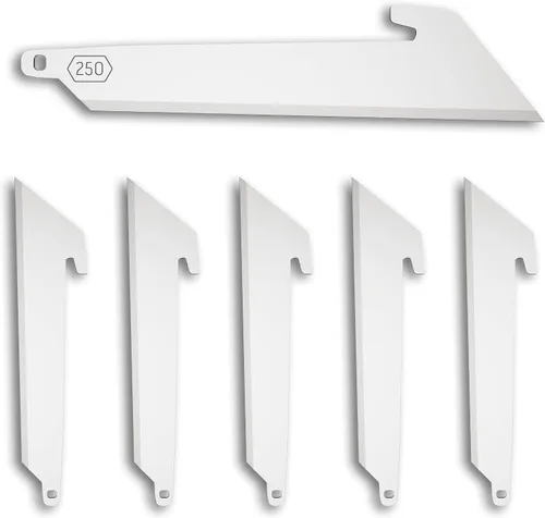Miniatura 5 de OUTDOOR EDGE Paquete de cuchillas de punto de caída de 2.5" (negro, 6 cuchillas), código de hoja de compatibilidad 250