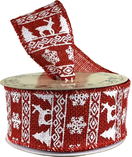 Miniatura 9 de Cinta tejida de arpillera de tela beige, 2 1/2 pulgadas x 10 yardas, borde con alambre, cinta de árbol de Navidad marfil para manualidades, adornos