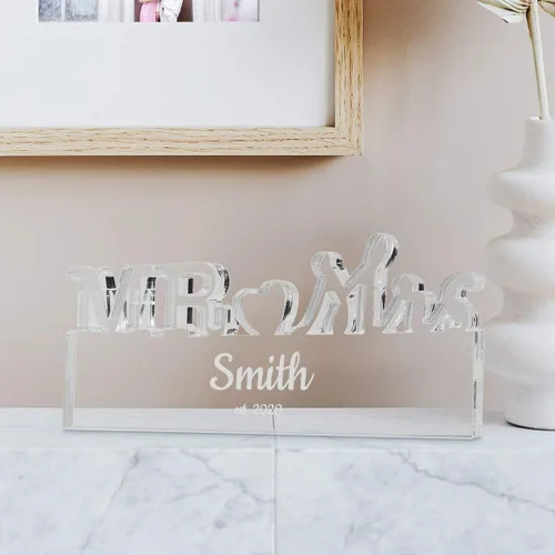 Miniatura 3 de Señal de Mr & Mrs. - Bambú o Acíclico. El regalo perfecto para bodas, inauguración de la casa, aniversario o simplemente porque regalo