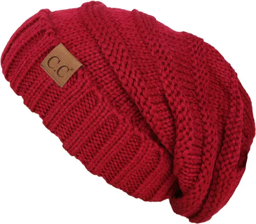 Miniatura 3 de Funky Junque Gorro holgado de punto trenzado de gran tamaño, grueso, suave, de gran