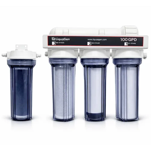 Miniatura 10 de LiquaGen - Sistema de filtración de agua de ósmosis inversa y desionización (RODI) Super Flow Manómetro con válvula de flotador Medidor digital