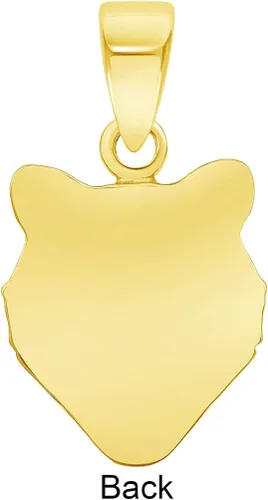 Miniatura 2 de Dije de cabeza de lobo mini de oro amarillo de 14 quilates, Oro amarillo, no aplica