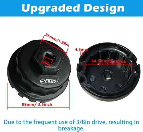 Miniatura 6 de Llave de filtro de aceite para Toyota Lexus, herramienta de extracción de tapa de filtro de aceite de servicio pesado compatible con Scion RAV4