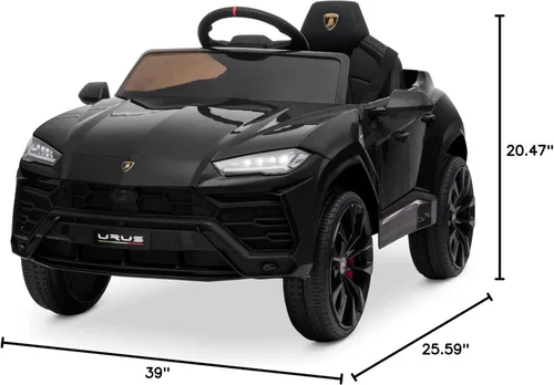 Miniatura 7 de Kidzone Auto de Paseo 12V Lamborghini Urus Vehículo Eléctrico de Juguete para Niños con Control Remoto para Padres, Bocina, Radio, Puerto, AUX
