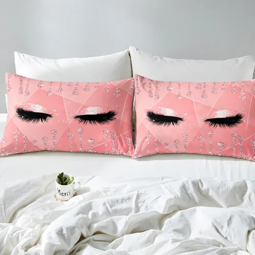 Miniatura 8 de Feelyou Sábanas de cama de lujo para niñas, juego de ropa de cama de lujo para niñas, juego de ropa de cama rosa jade ultra suave decoración