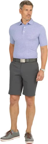 Miniatura 6 de IBKUL Polo de manga corta para hombre con protección solar UPF 50+ Icefil Cooling Circle Grid Print 94150 (ajuste moderno)