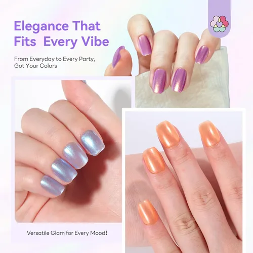 Miniatura 4 de SAVILAND Juego de esmaltes de uñas: esmalte de uñas de secado rápido, 12 colores libres, esmalte de uñas con purpurina de sirena, esmalte de capa