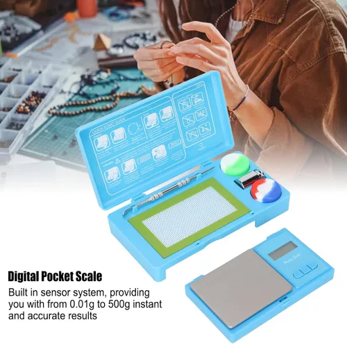Miniatura 7 de Báscula digital de cocina, báscula digital de bolsillo, báscula multifuncional, escala electrónica de 0.00 oz a 17.64 oz con conversión de 7