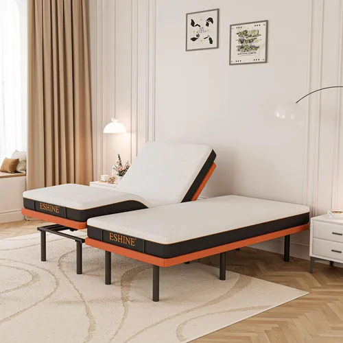 Miniatura 9 de ESHINE Base de cama ajustable Queen – Base ergonómica de cama de gravedad cero, inclinación de pie y cabeza, control por aplicación, control remoto